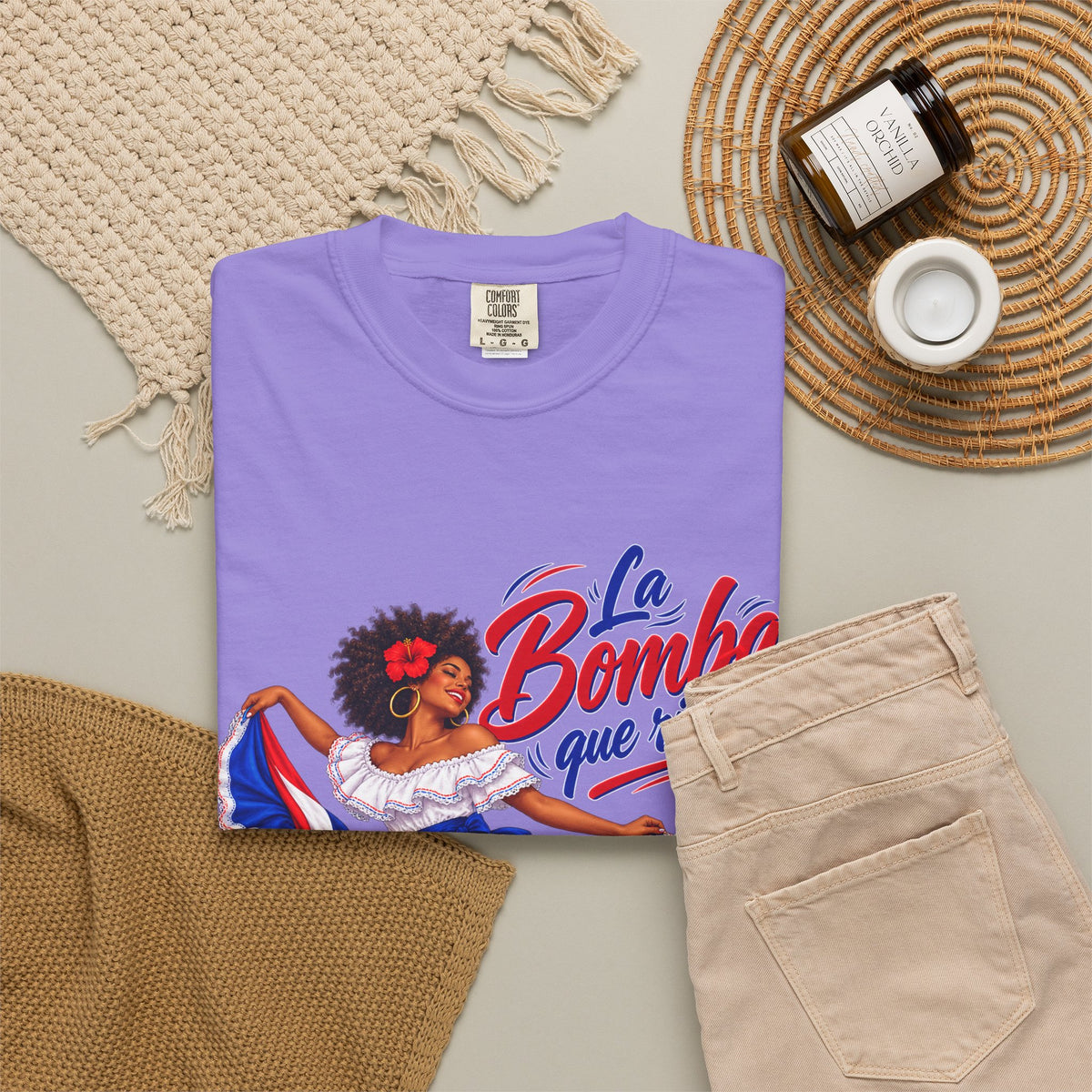 Camiseta de baile La Bomba — Gráfico de vestido con la bandera afroboricua