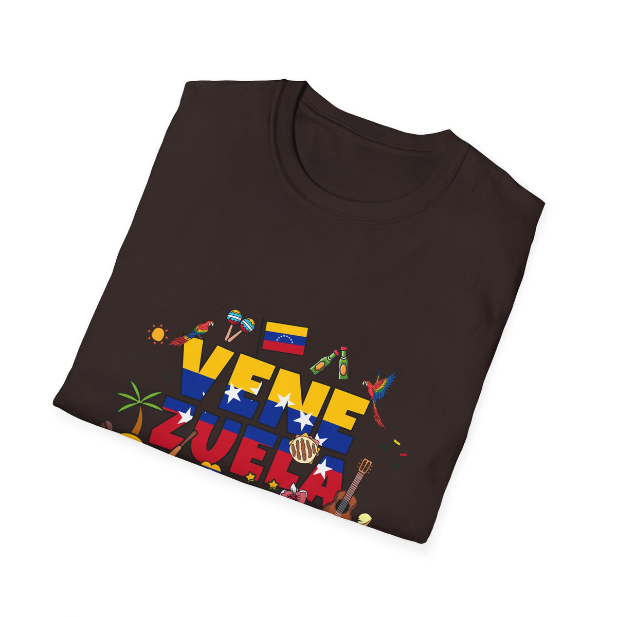 Venezuela Pride T-Shirt — 'Venezuela' Colorful Flag & Cultural Icons Tee