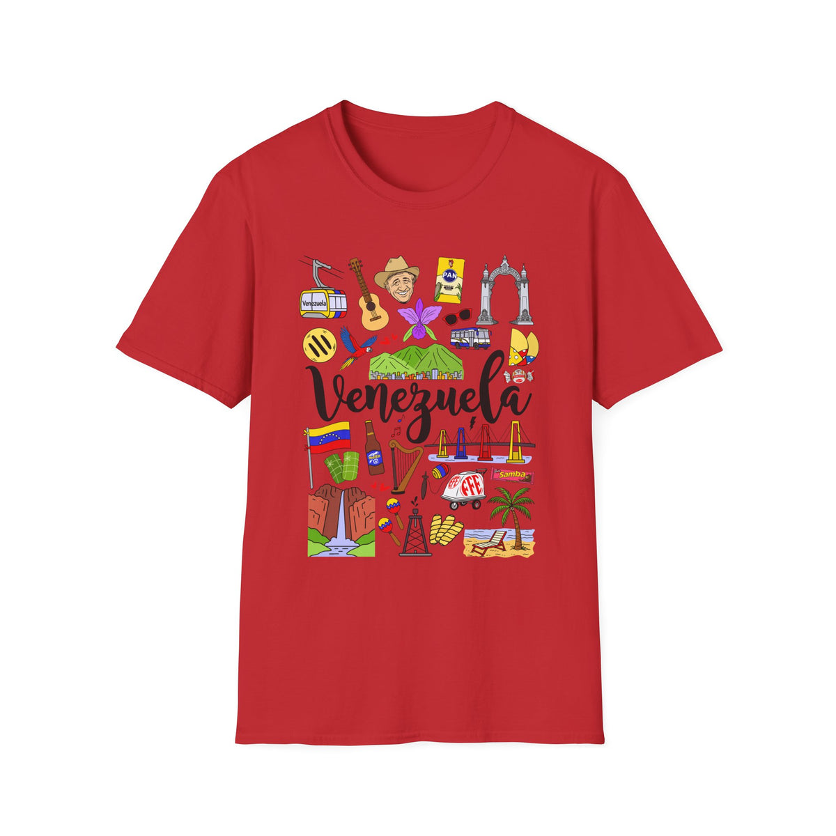 Venezuela Icons T-Shirt — Colorful Travel & Culture Graphic Tee