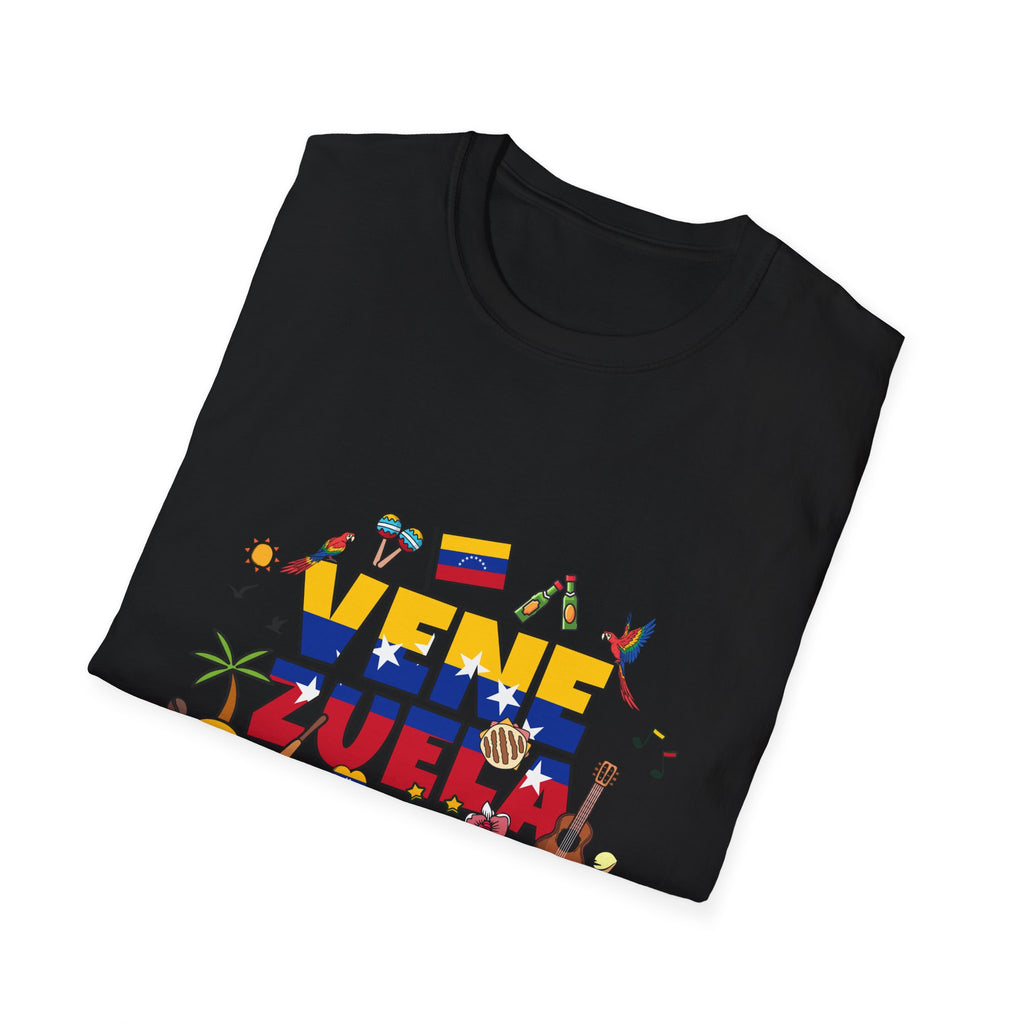 Venezuela Pride T-Shirt — 'Venezuela' Colorful Flag & Cultural Icons Tee