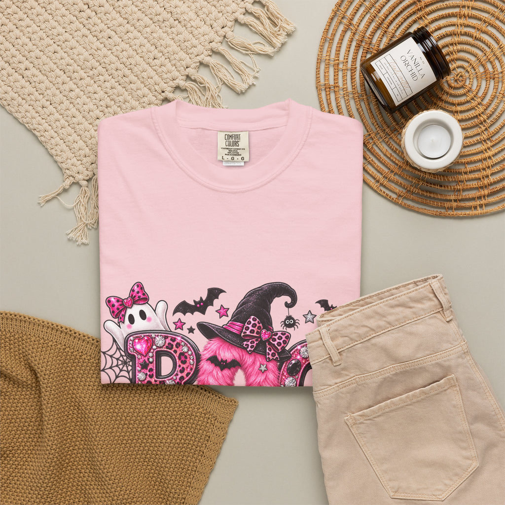 Pink BOO! Unisex Garment-Dyed T-shirt