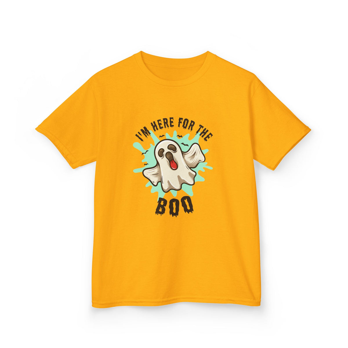 Kids Tee — “I’m Here for the Boo” Cute Ghost Halloween T-Shirt