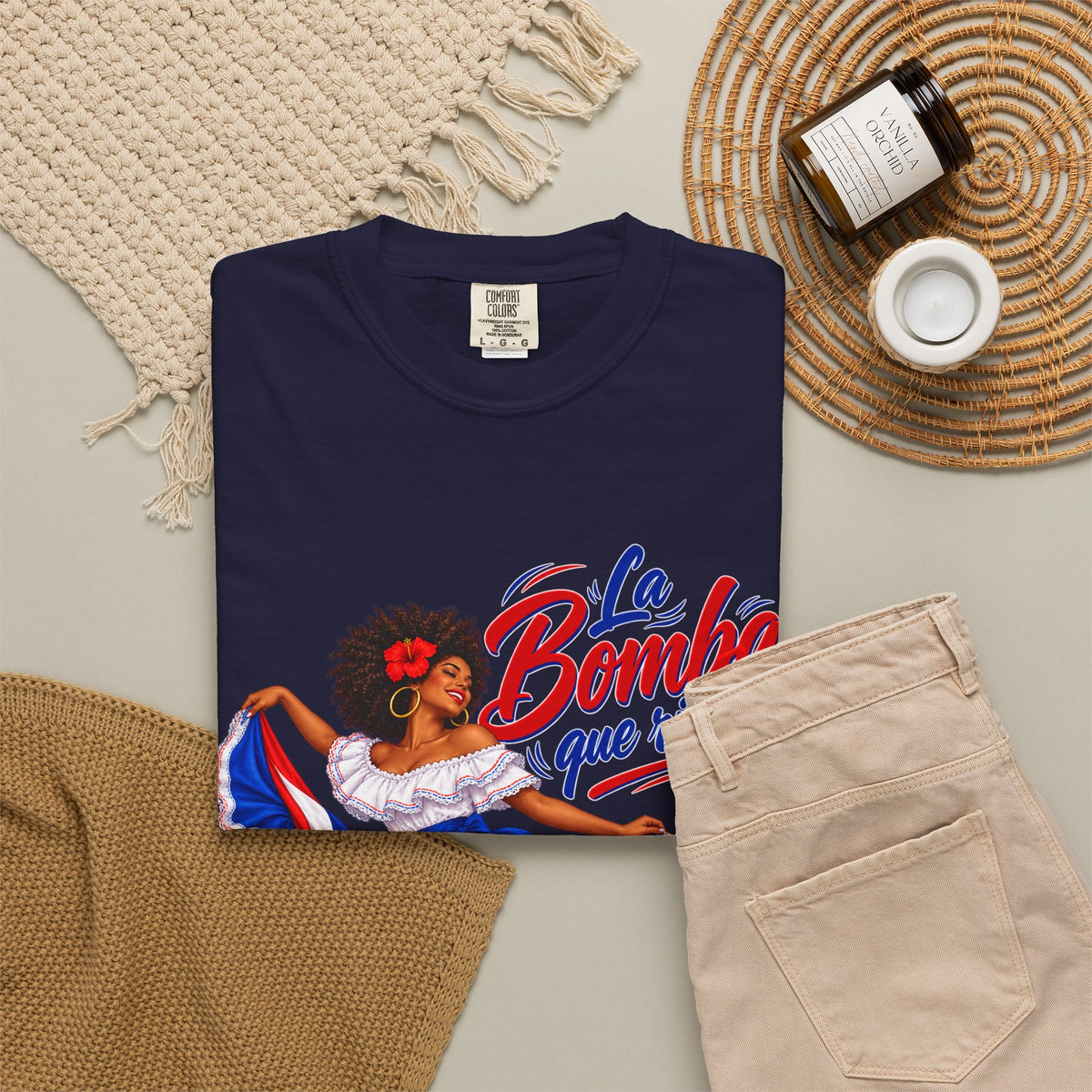Camiseta de baile La Bomba — Gráfico de vestido con la bandera afroboricua