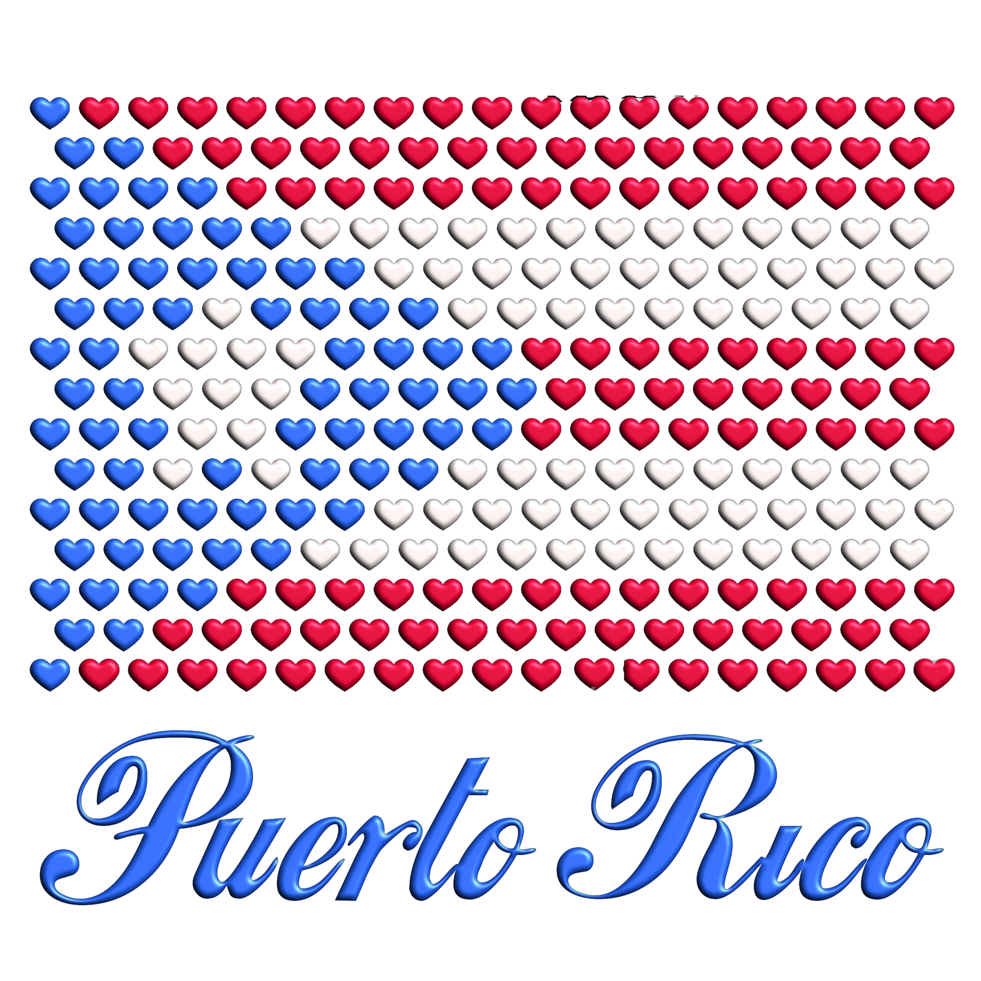 Bandera de PR en corazones