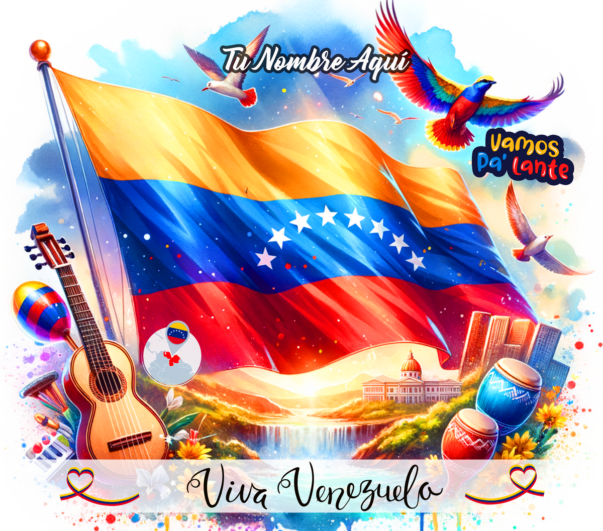 Venezuelan Patriotic Themes Sports Water Bottle - Eight Styles