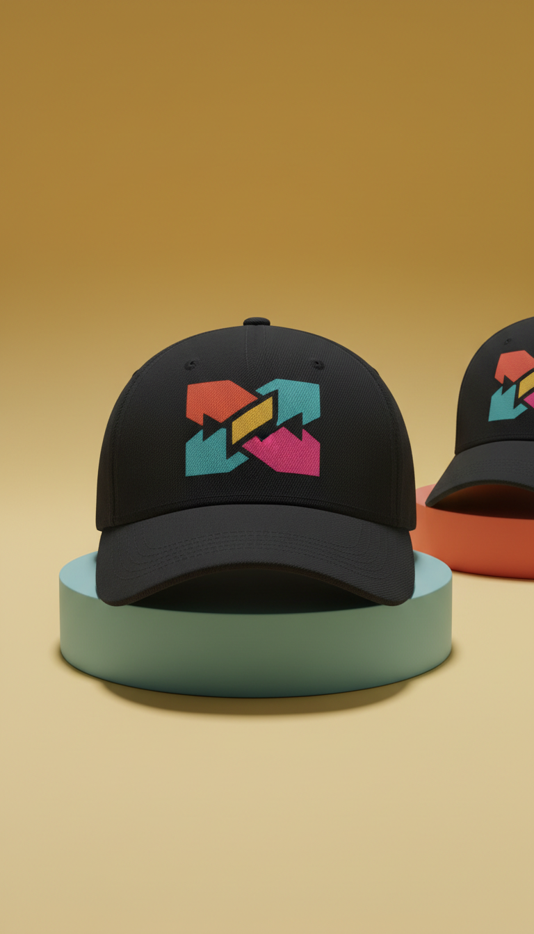 Gorra con logo de moda y bordado vibrante