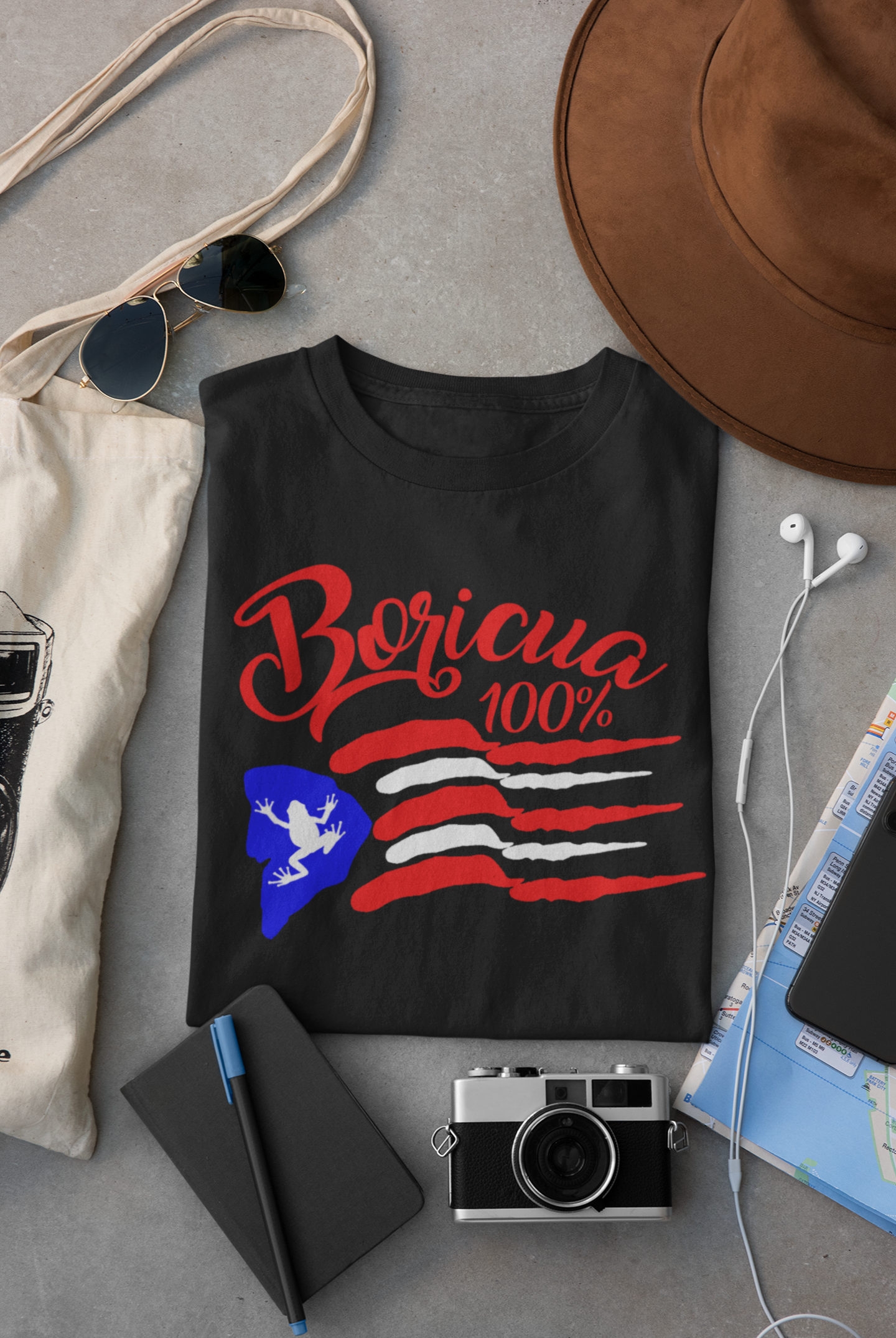 Boricua 100% Bandera Ondulada