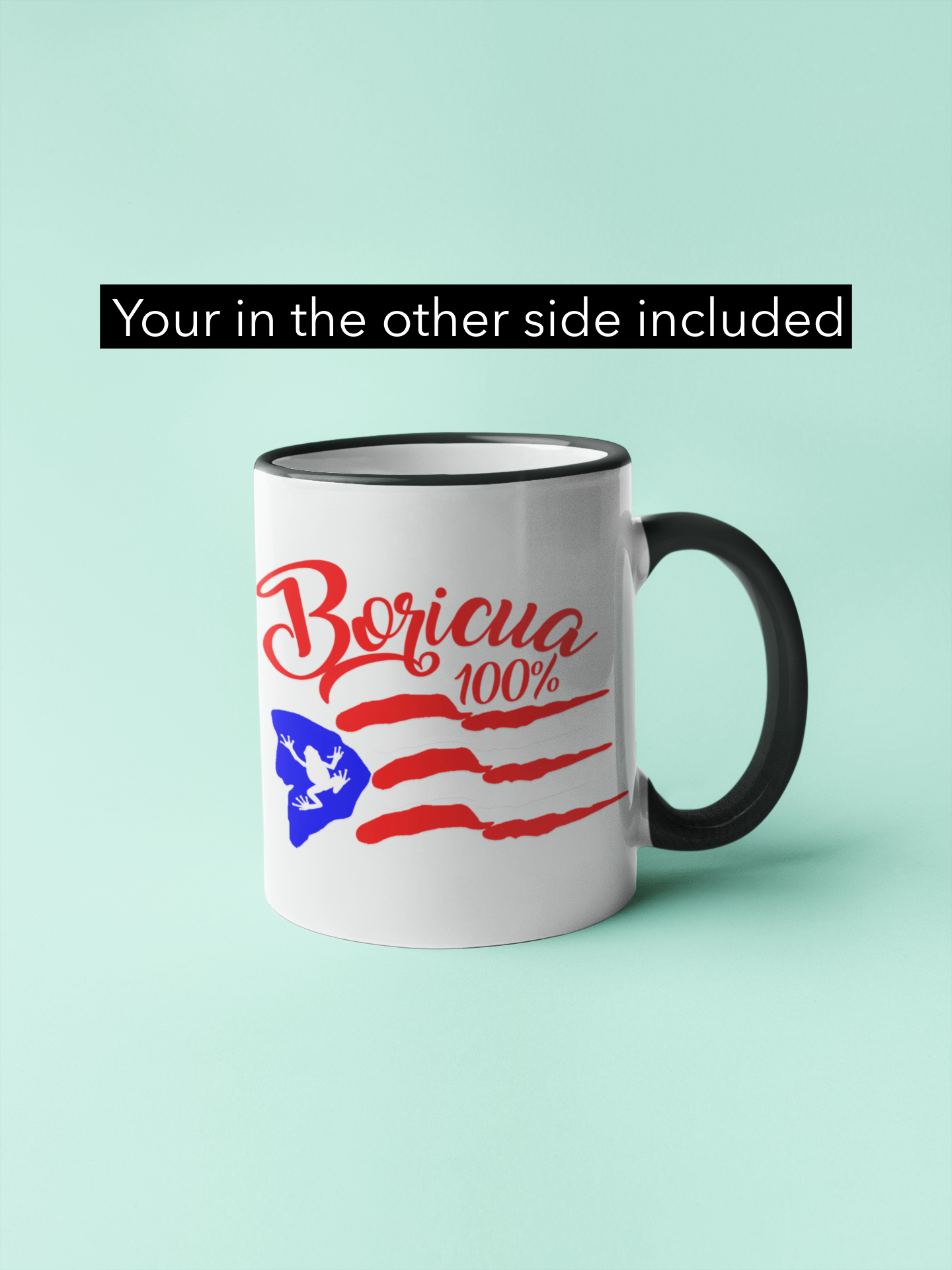 Taza de café Coqui 100% Boricua de 11 oz
