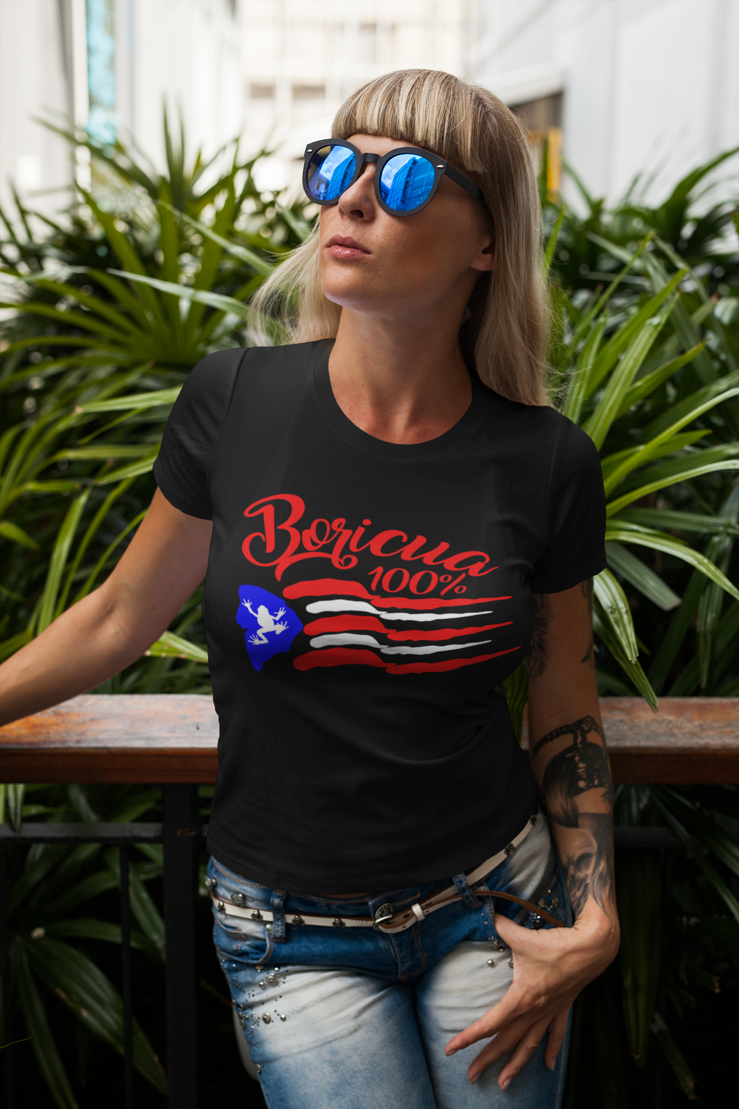 Boricua 100% Bandera Ondulada